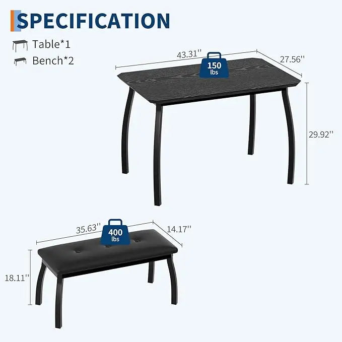 Kitchen Table 3-Piece/Set