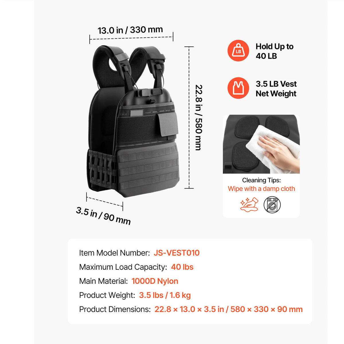 Weighted Vest with Shoulder Pad