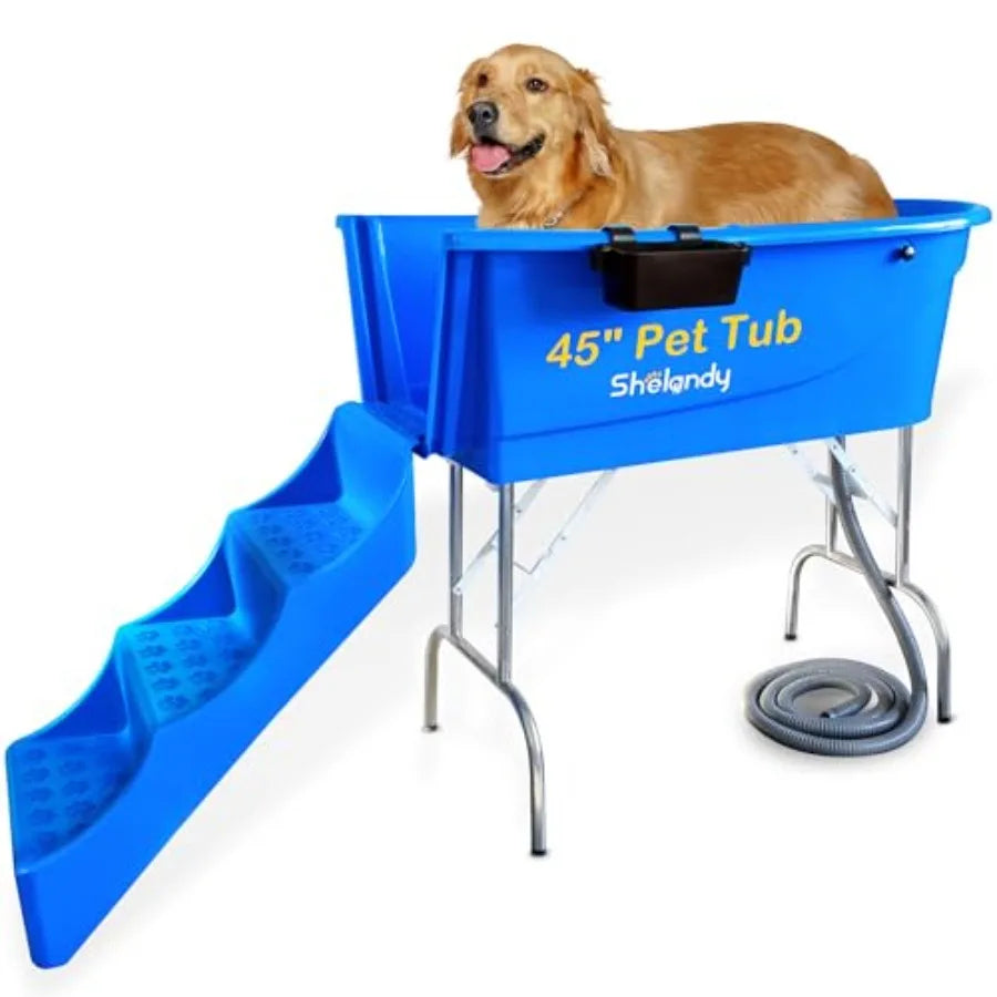 45" Pet Grooming Bathtub and Stairs Combo