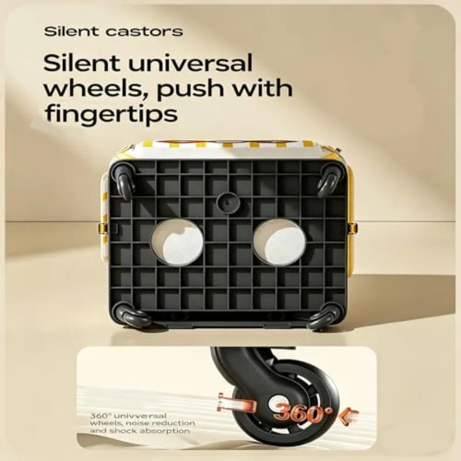 Pet Carrier Trolley Box with Wheels
