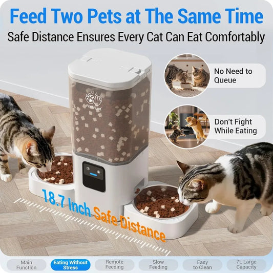 Automatic Cat Feeder with Slow Feed for 2 Cats