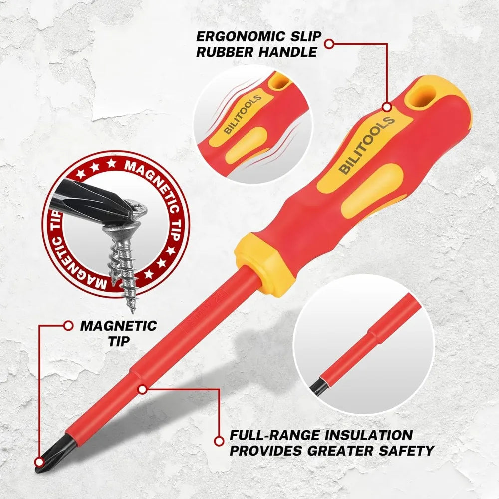 1000V Insulated Screwdriver & Pliers Set, 6-Piece