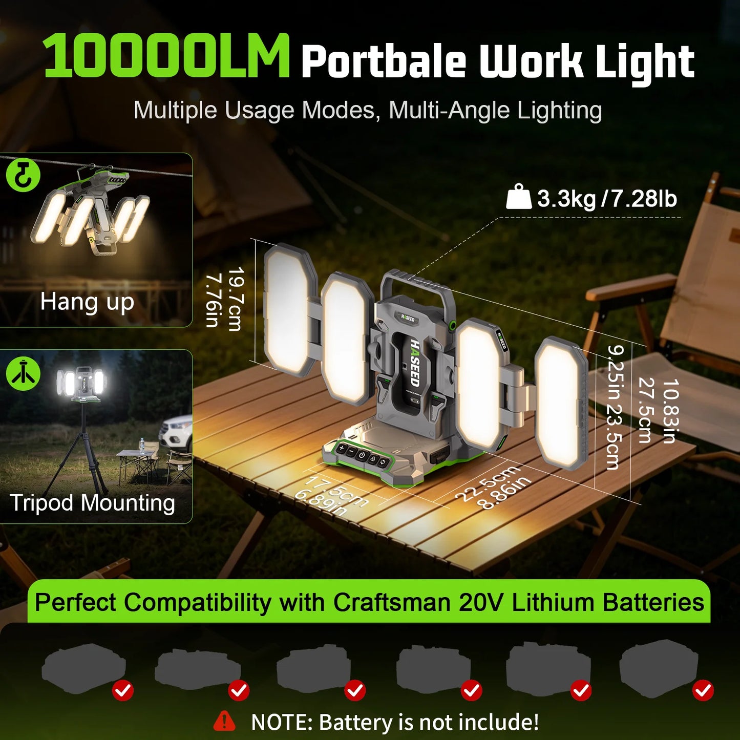 LED Work Light Compatible with Crafts-man 20V