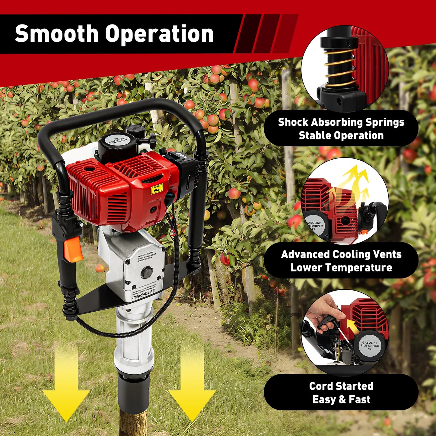 52cc 1900W Gas Powered Post Driver