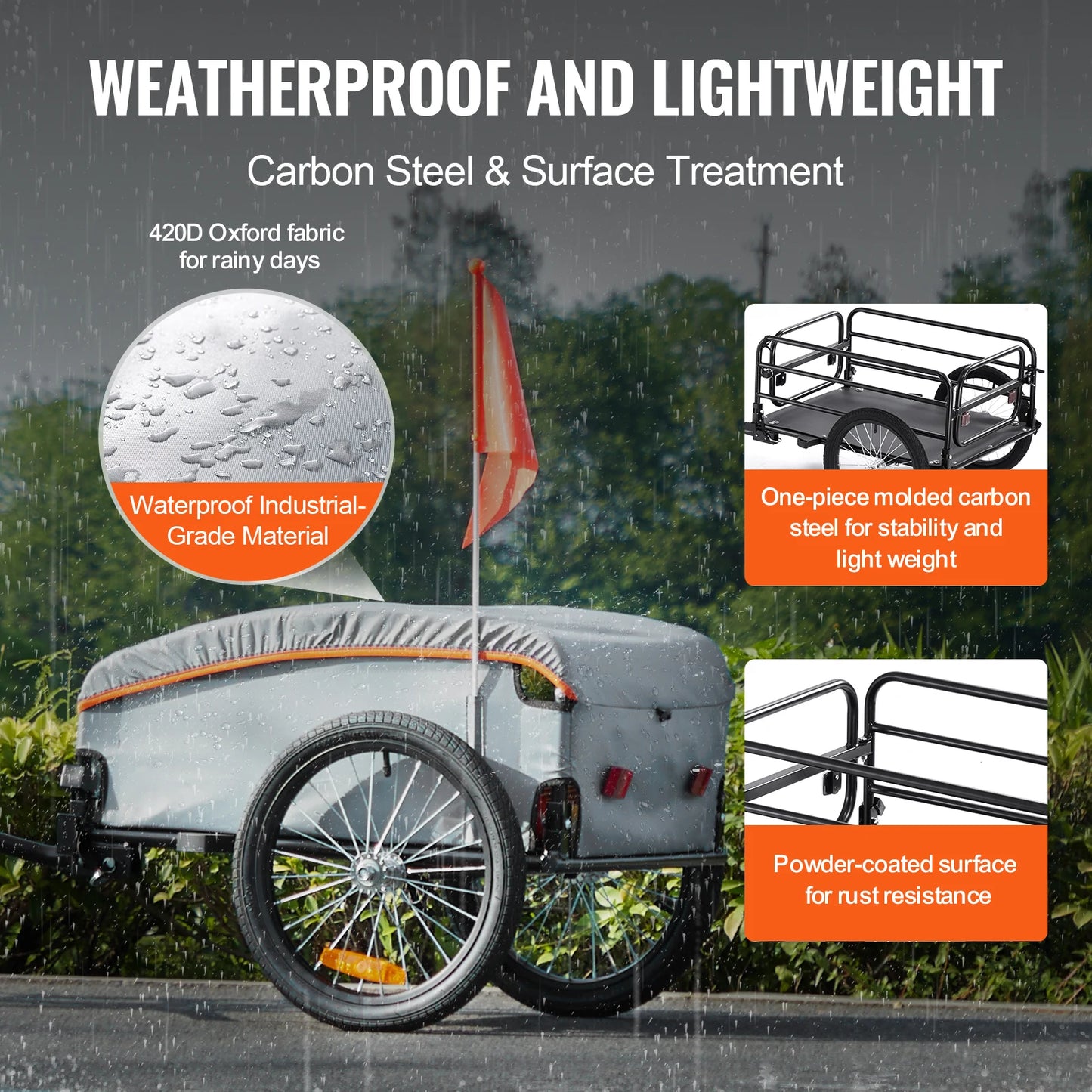 100lbs Bike Cargo Trailer Foldable