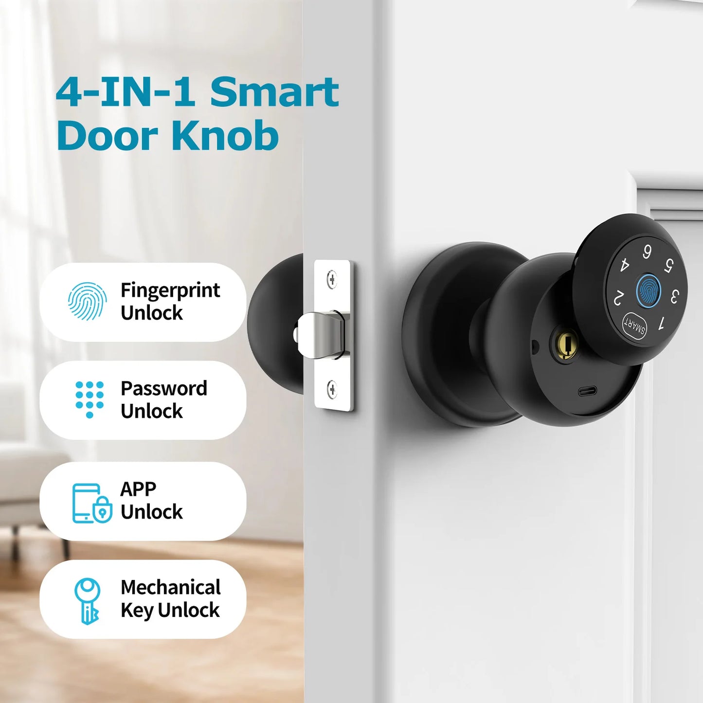 Smart Lock Fingerprint, App-Controlled