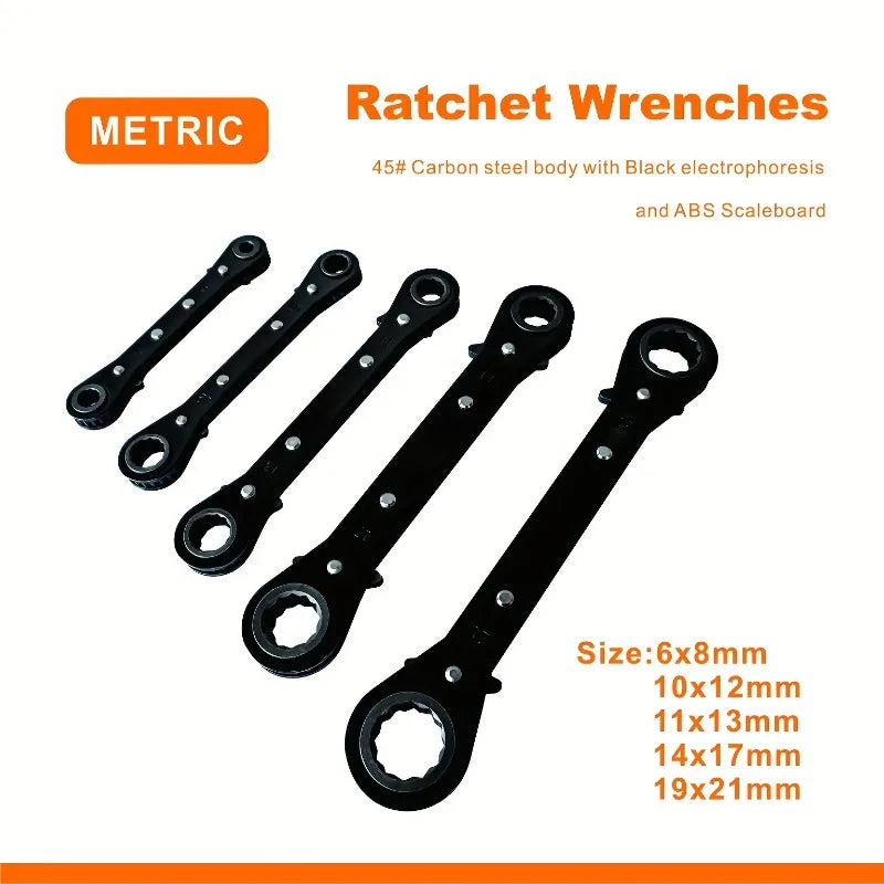 5-piece Double-ended Ratchet Wrench Set