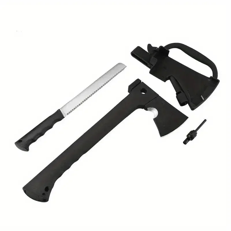 Camping Hand Axe with Nested Serrated Wood Saw Knife and Magnesium Fire Starter Tool