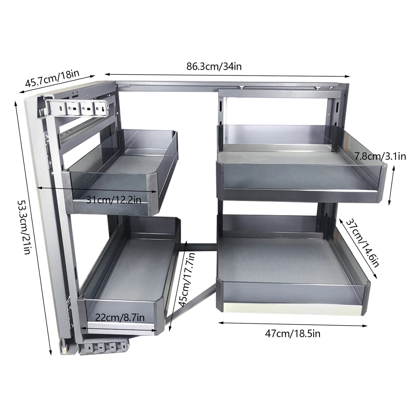 Kitchen Corner Cabinet Pull Out 2 Tiers