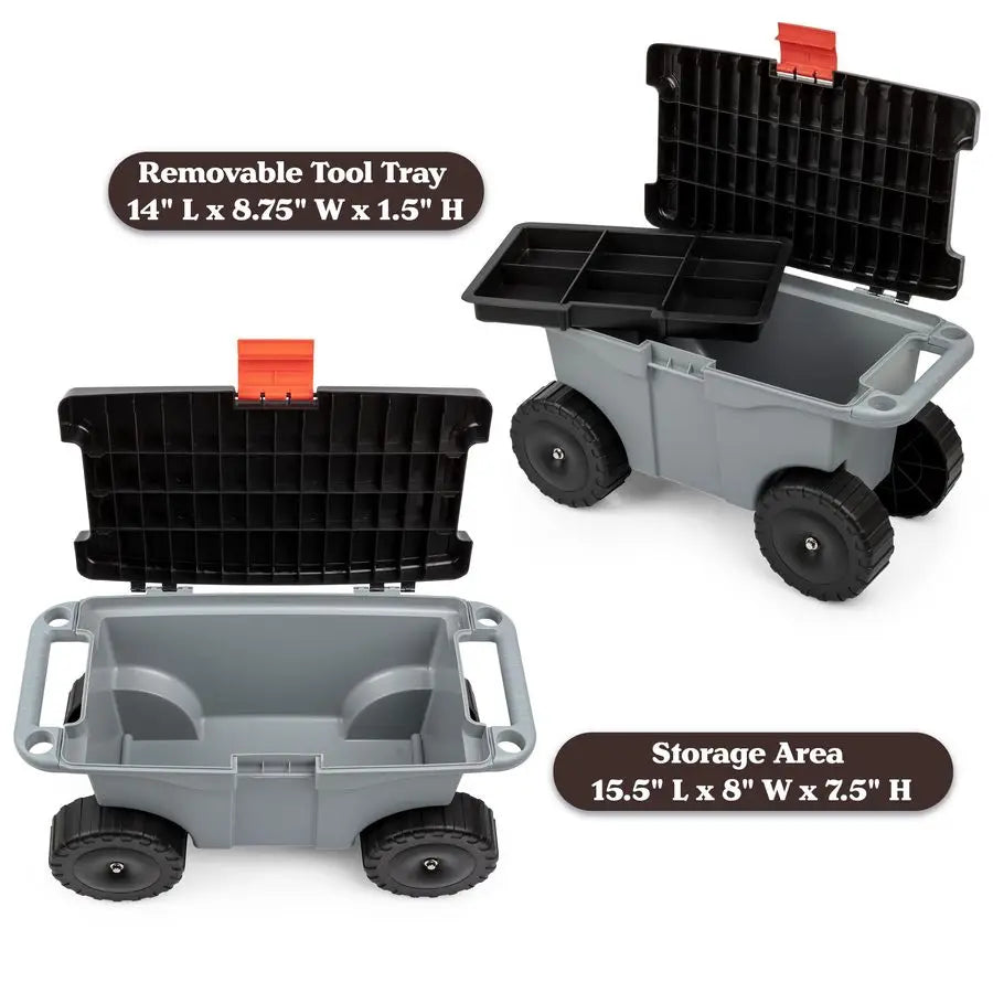 Rolling Garden Cart with Seat