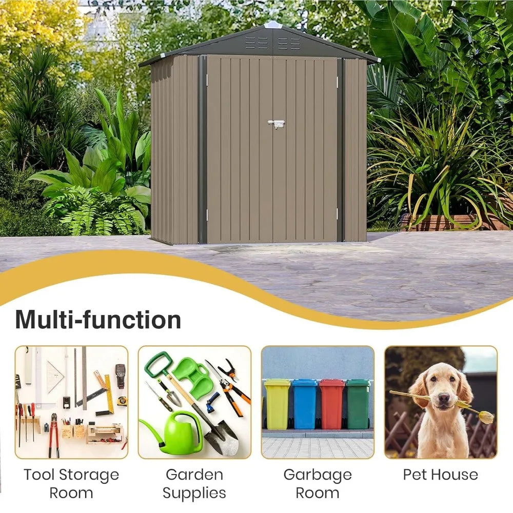 6x4 FT Storage Shed with Lockable Door