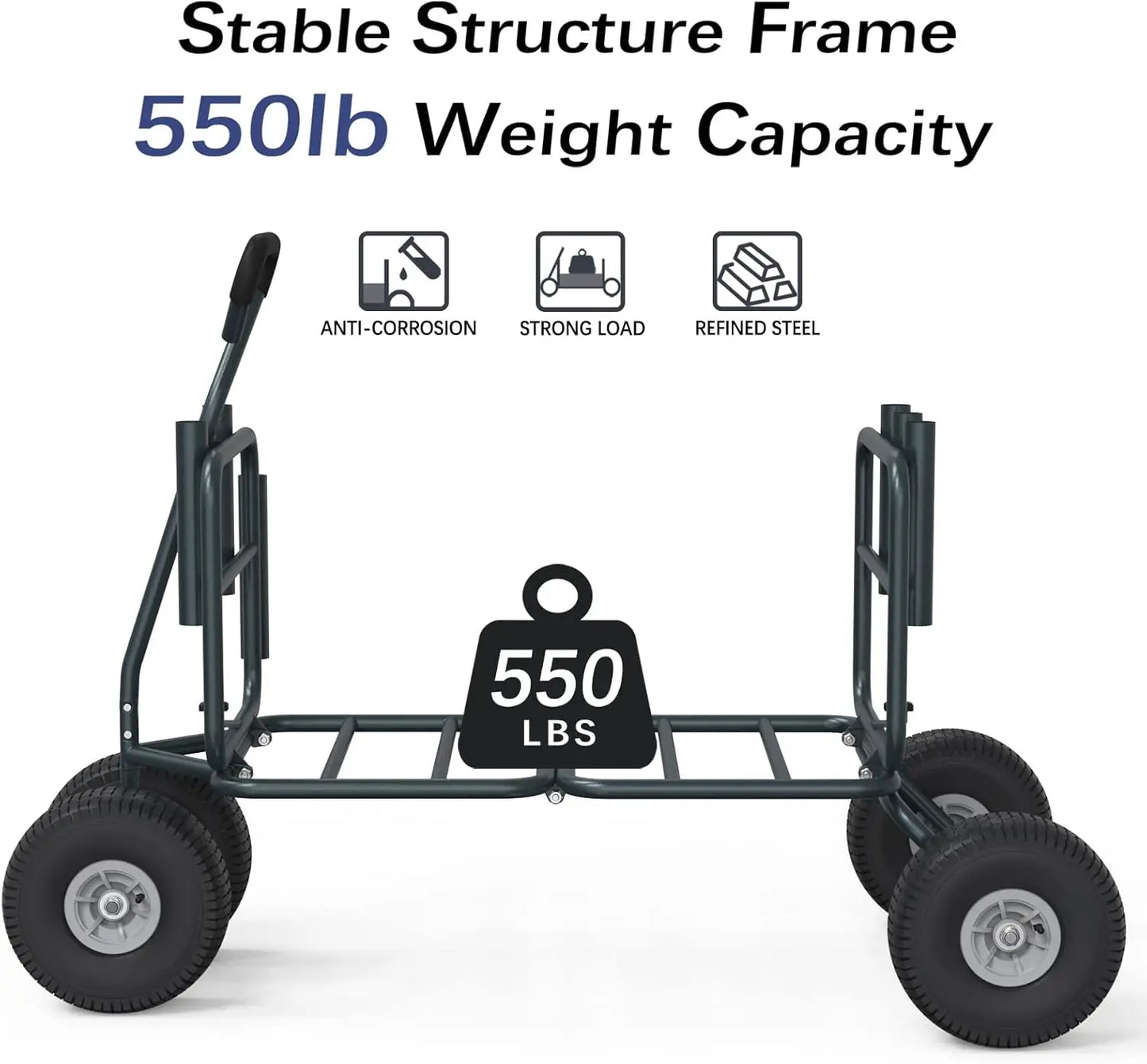 Fishing Cart with Big Wheels and Rod Holders