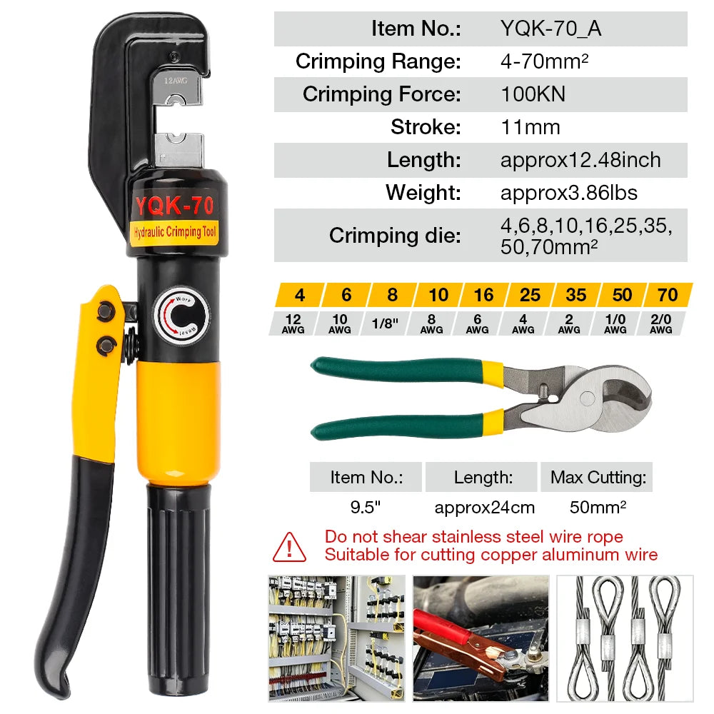 12-2/0 AWG Hydraulic Crimping Tool