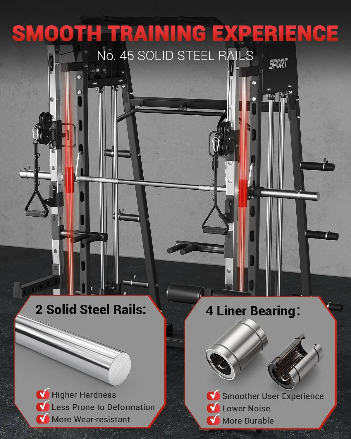 Smith Machine Home Gym, Squat Rack & Power Cage
