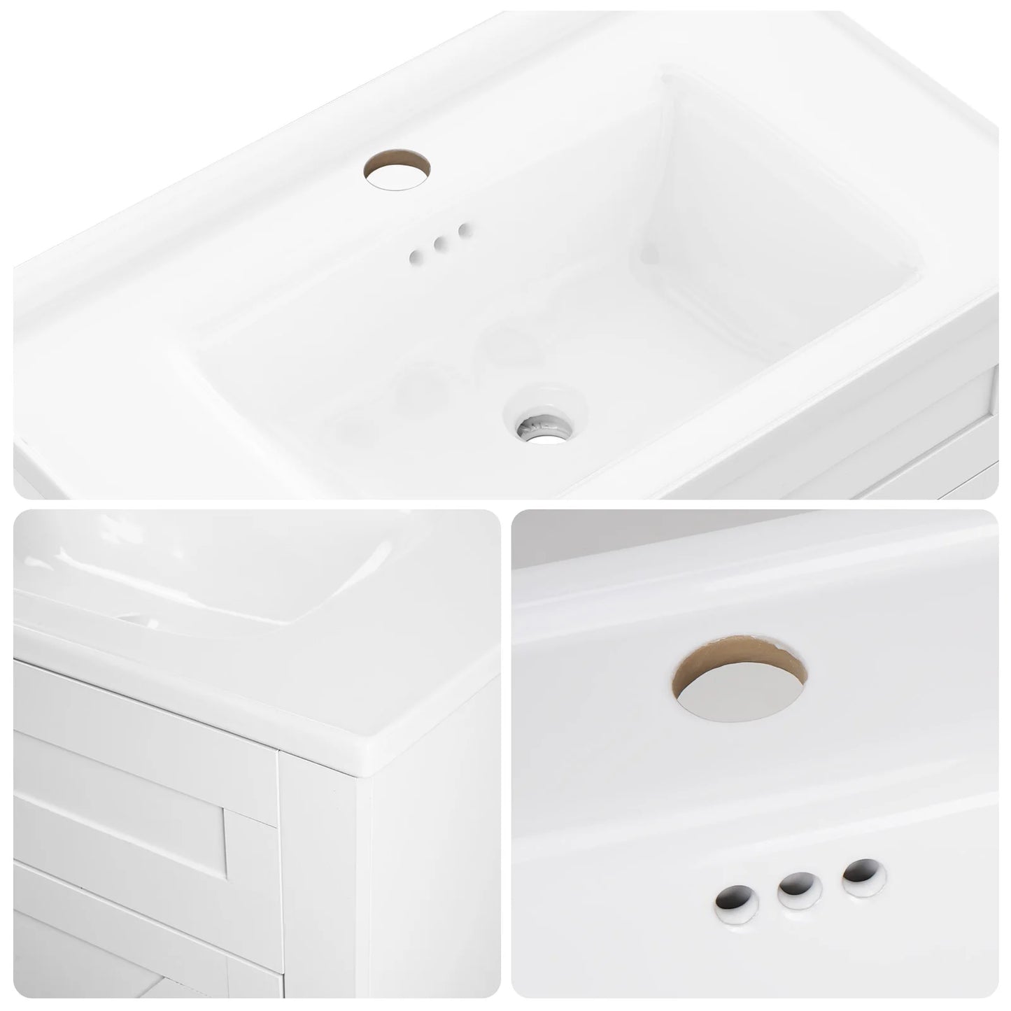 23" Bathroom Vanity with Ceramic Sink