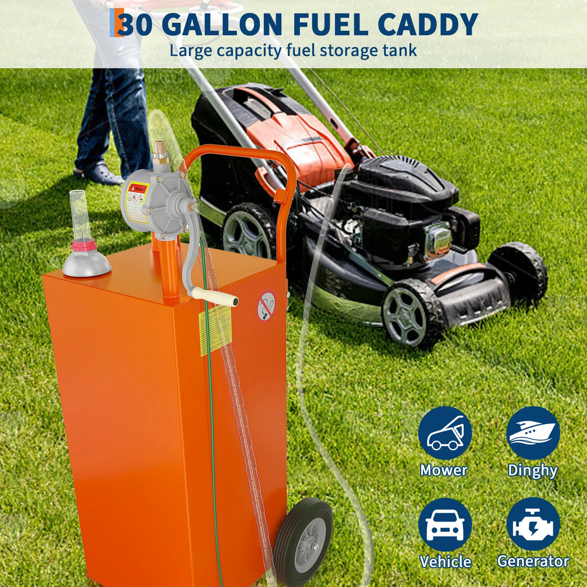 Portable Fuel Caddy with Manual Pump