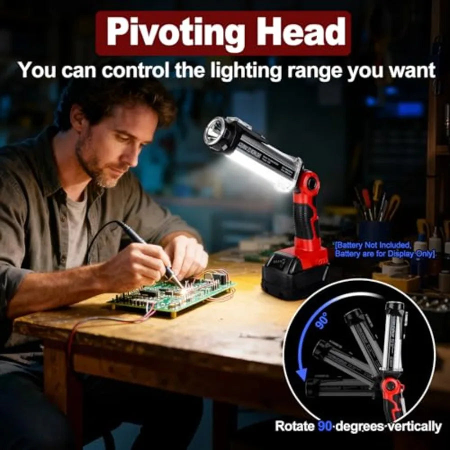 Flashlight Work Light for Milwaukee 18V Battery