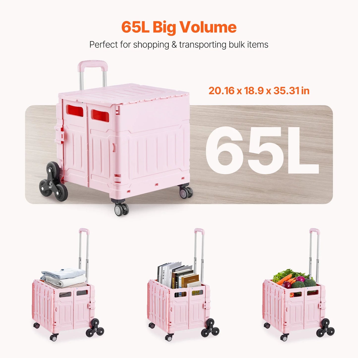 150lbs Stair Climbing Cart Foldable