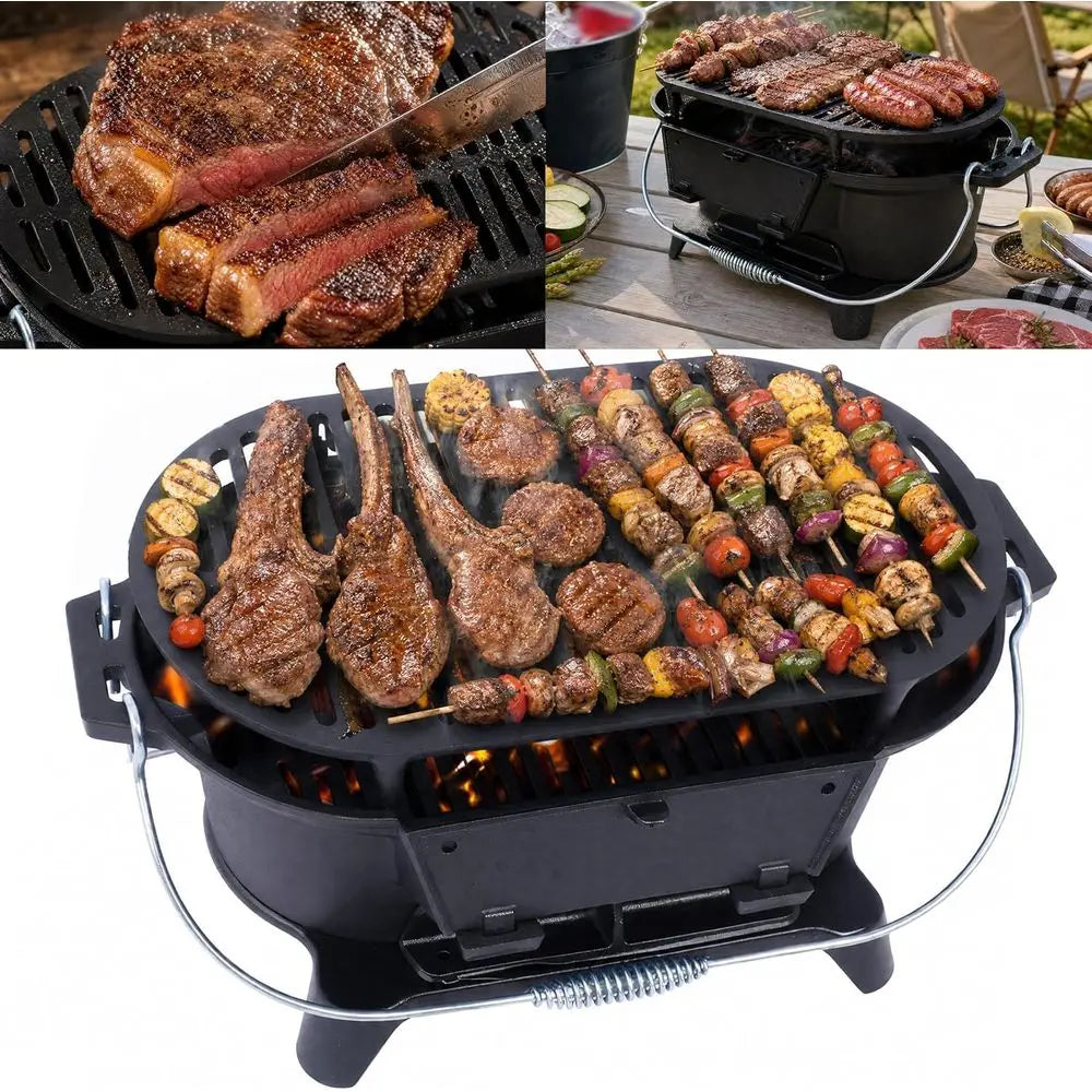 Portable Cast Iron Hibachi Grill