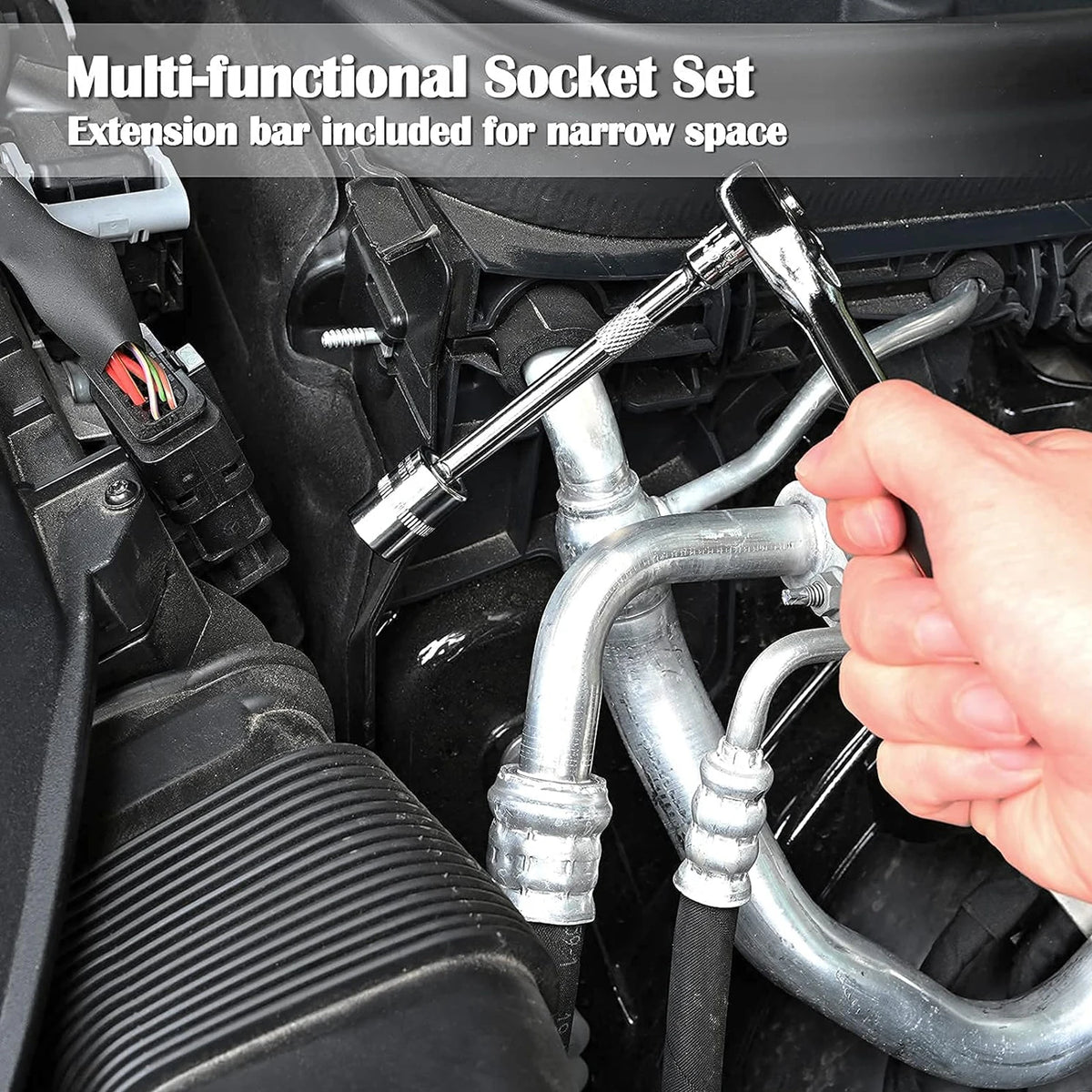46 Pcs 1/4 Inch Drive Socket Set Metric