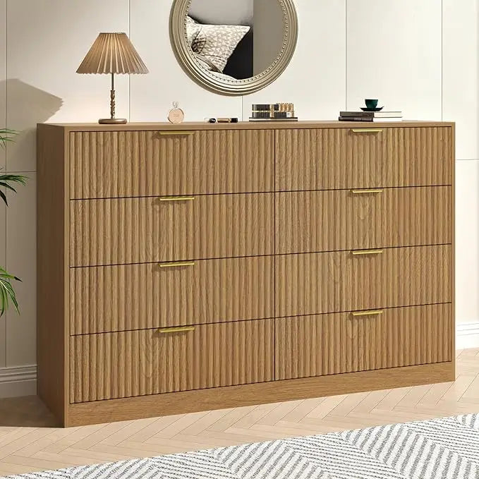 Fluted Dresser with 8 Drawer
