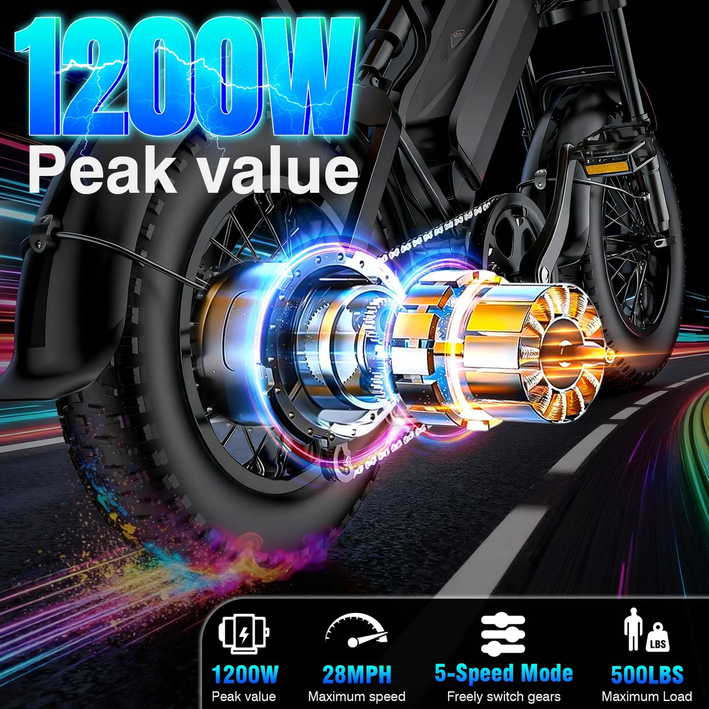 Adult Electric Bike 1000W Peak Motor