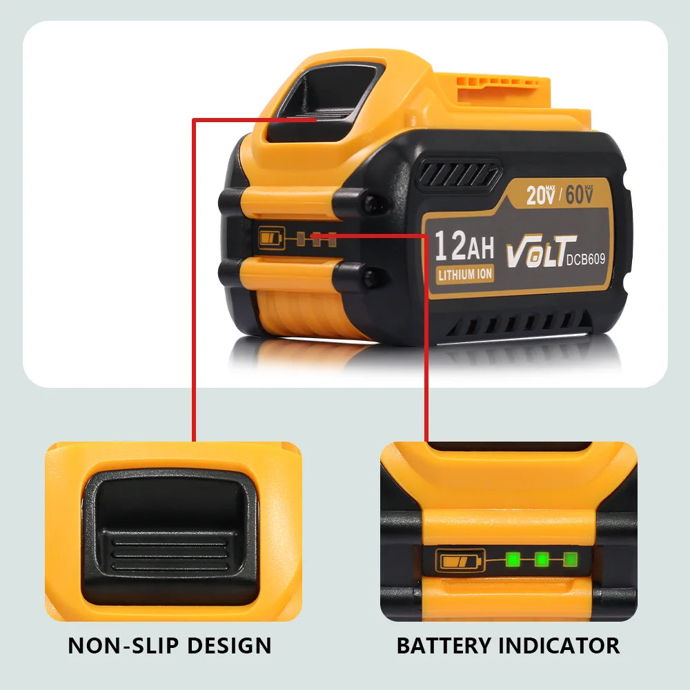 12.0Ah 20V/60V Lithium Replacement Battery for Dewalt
