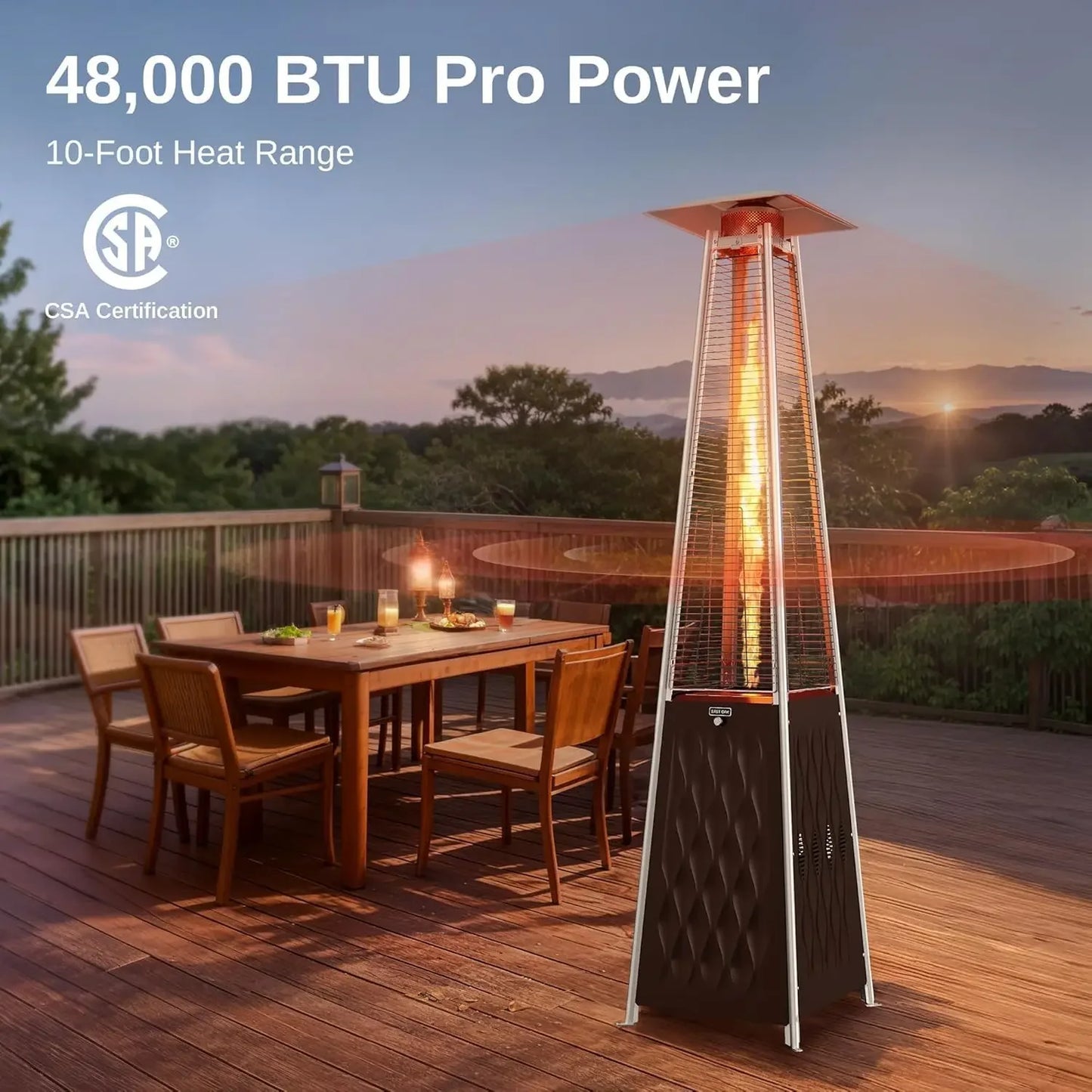 48,000 BTU Pyramid Patio Heater