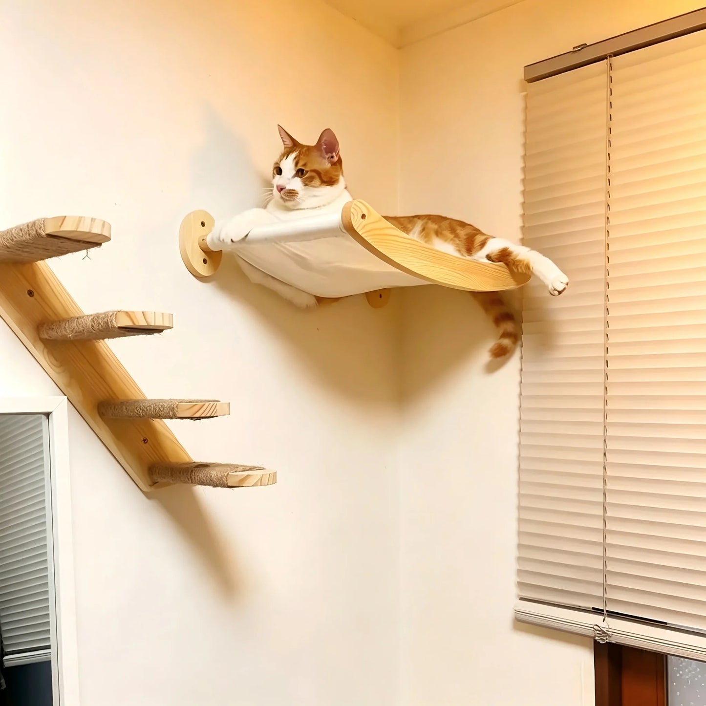 Cat Hammock and Stairway  Wall Mounted