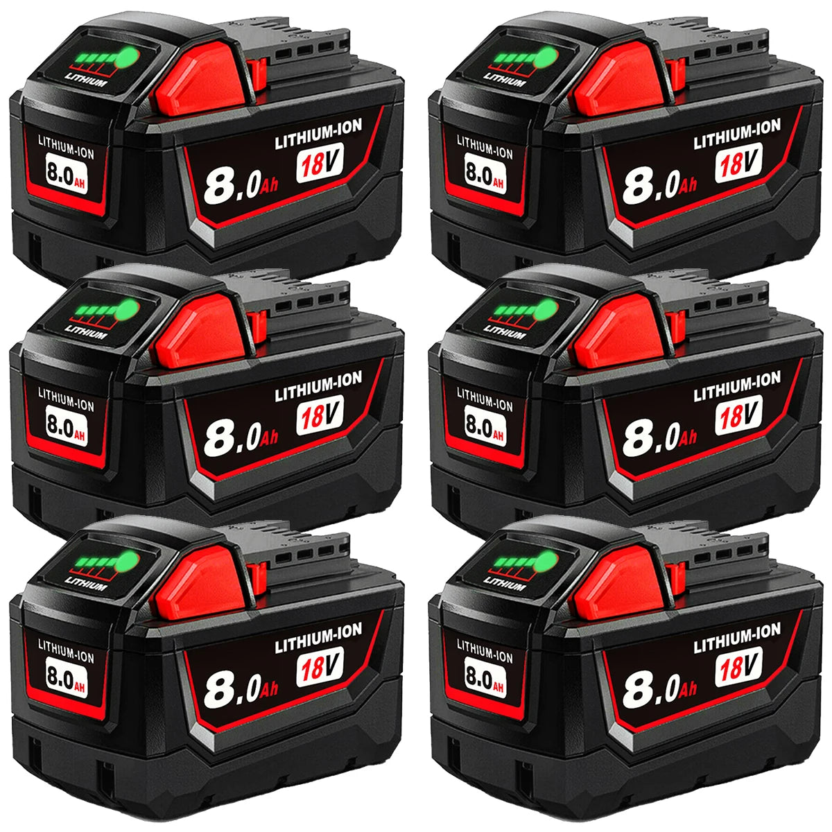 18V 8.0Ah battery replacement compatible with  Milwaukee M18