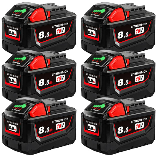 18V 8.0Ah battery replacement compatible with  Milwaukee M18