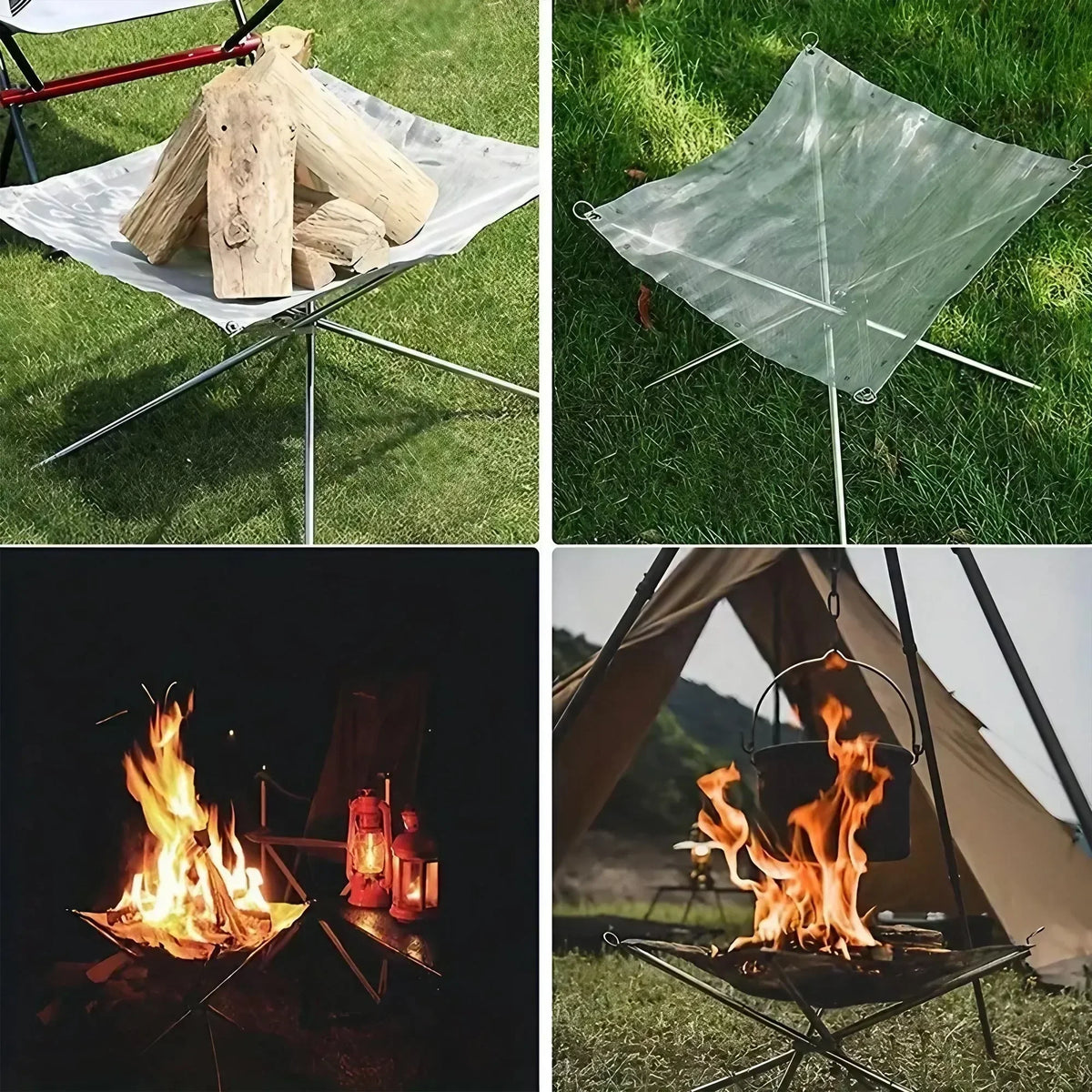 Steel Mesh Wood Burning Bonfire Rack