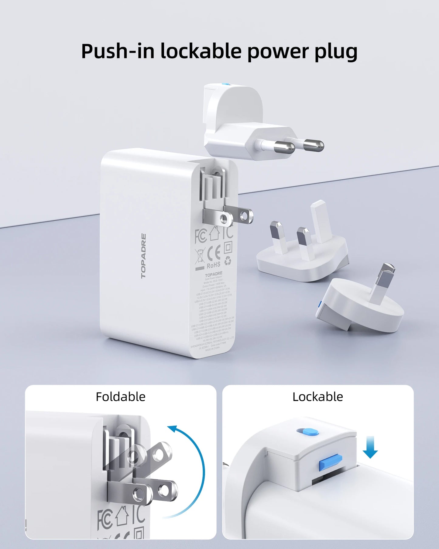 100W USB C Travel Charger, 4-Ports