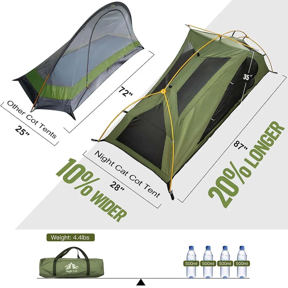 Elevated Camping Cot Tent for 1 Person