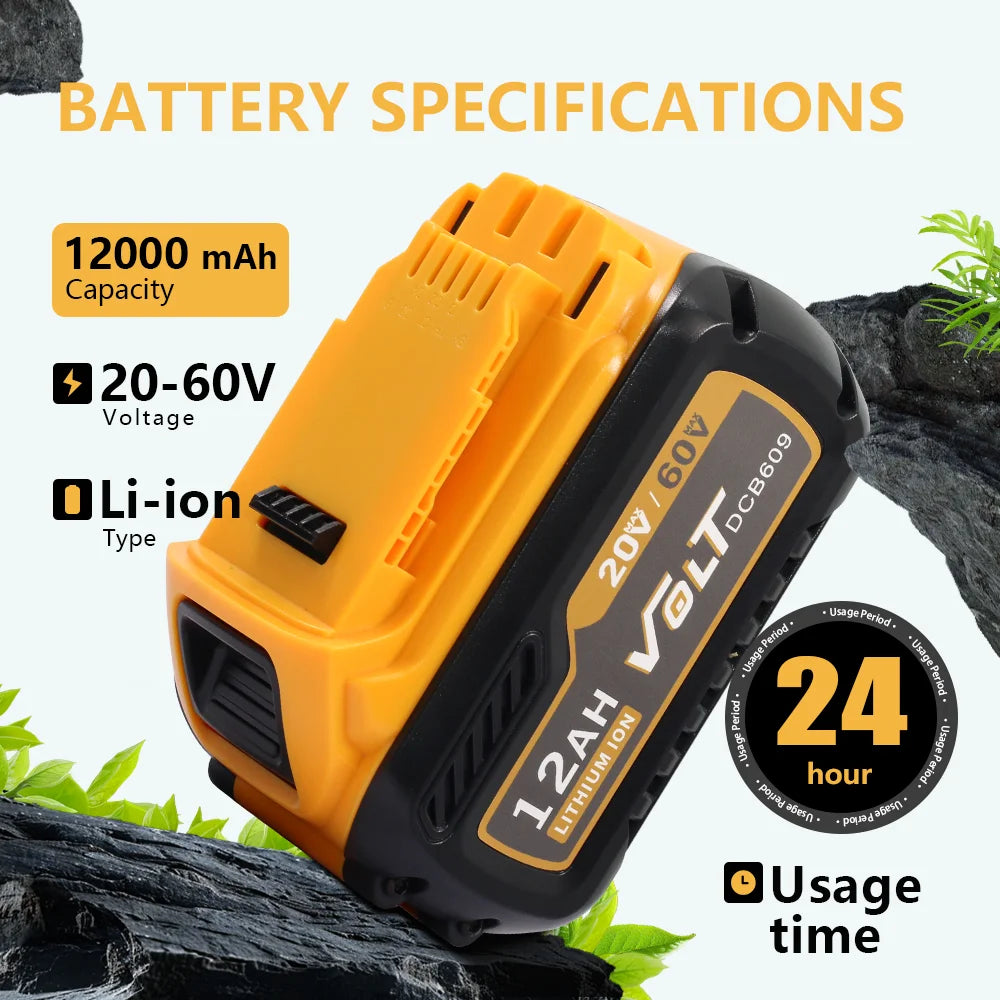 12.0Ah 20V/60V Lithium Replacement Battery for Dewalt