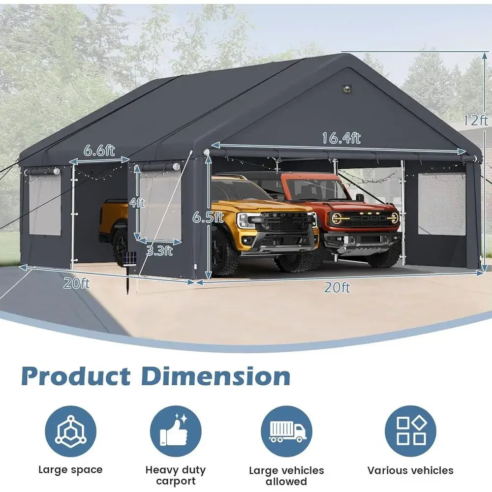 20x20 Carport with Galvanized Steel Frame