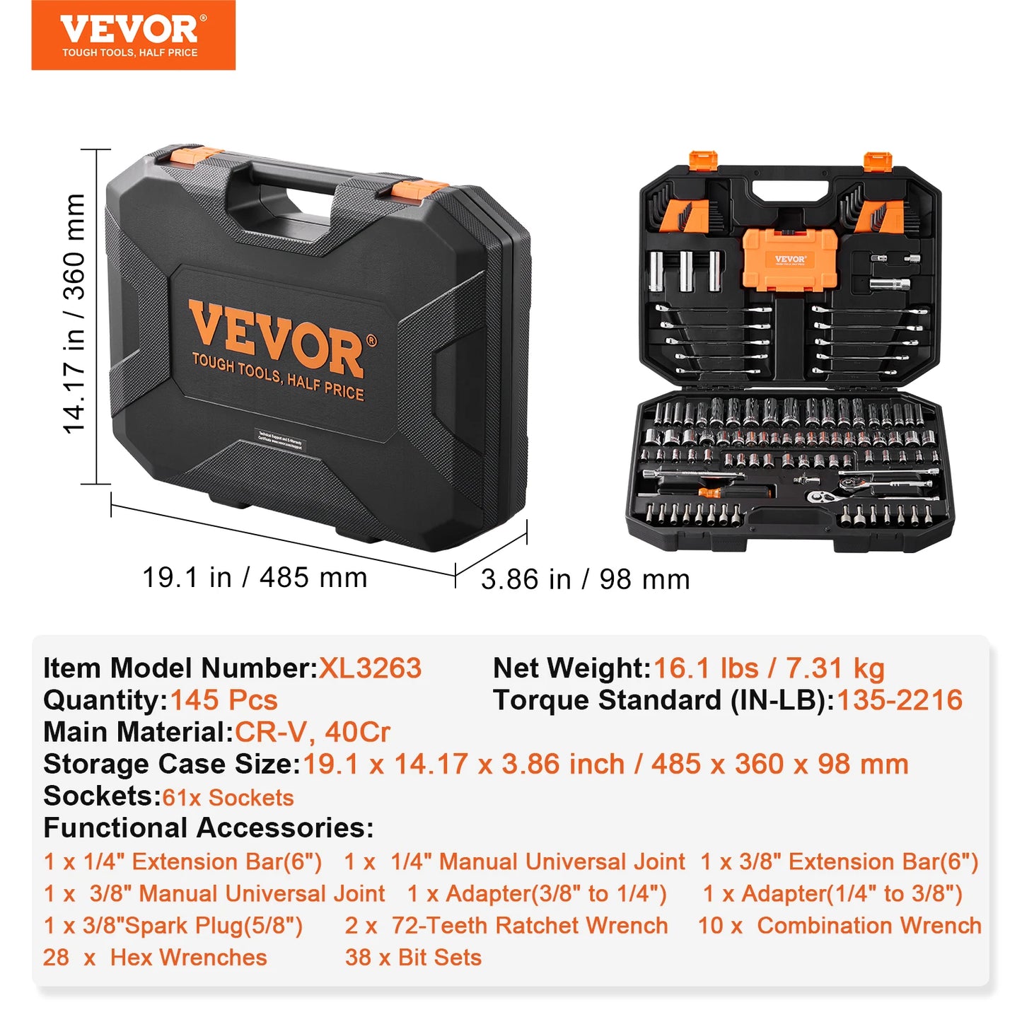 Mechanics Tool Set SAE and Metric