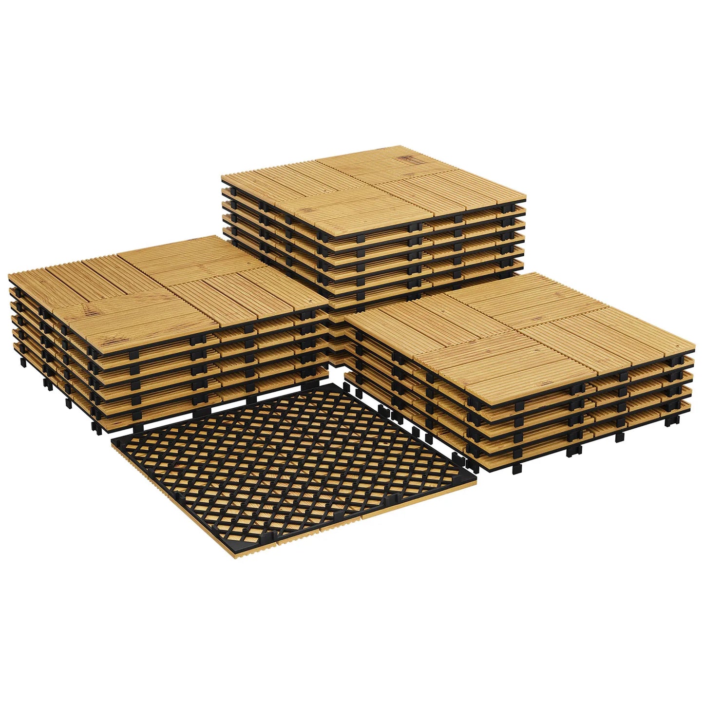 Acacia Wood  Deck Tiles for Patio , 12"x12"