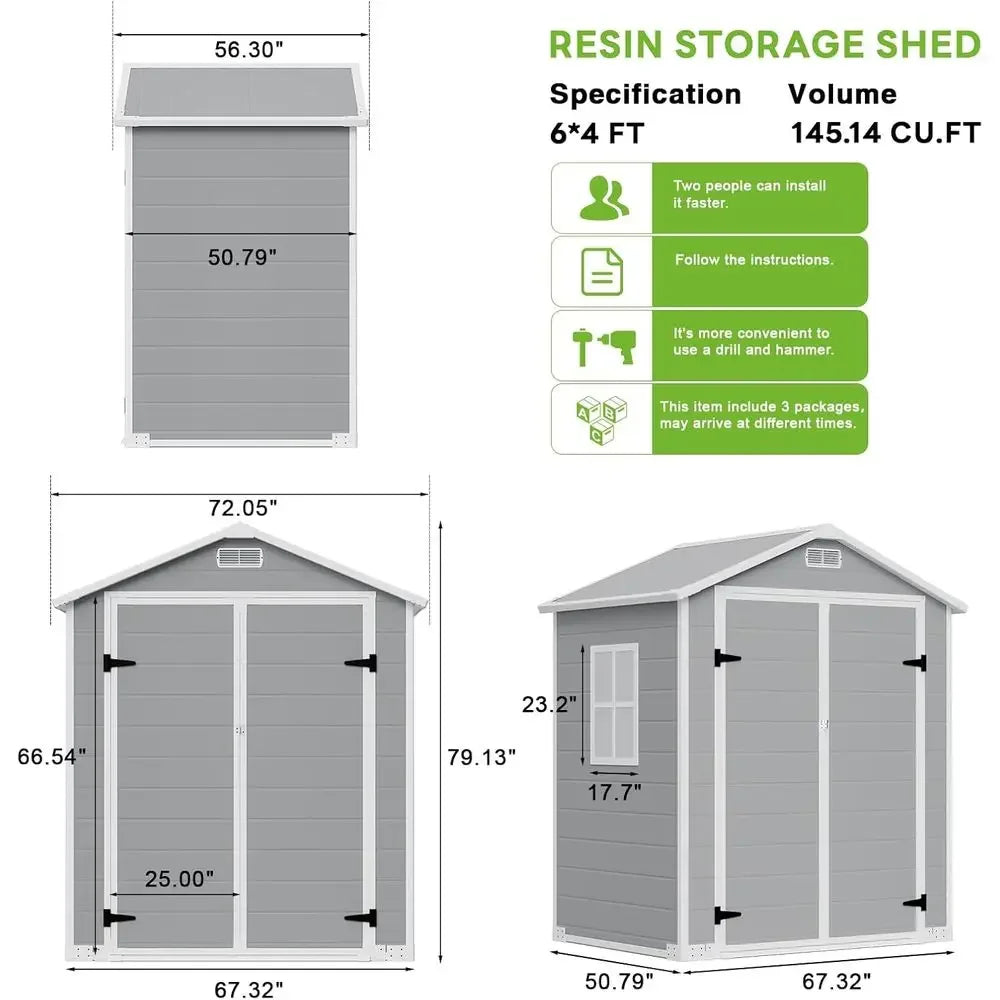 6x4 Outdoor Storage Shed
