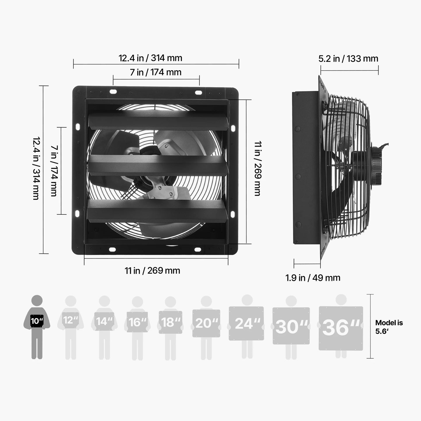 Wall Mounted Attic Vent Fan with Smart Programming