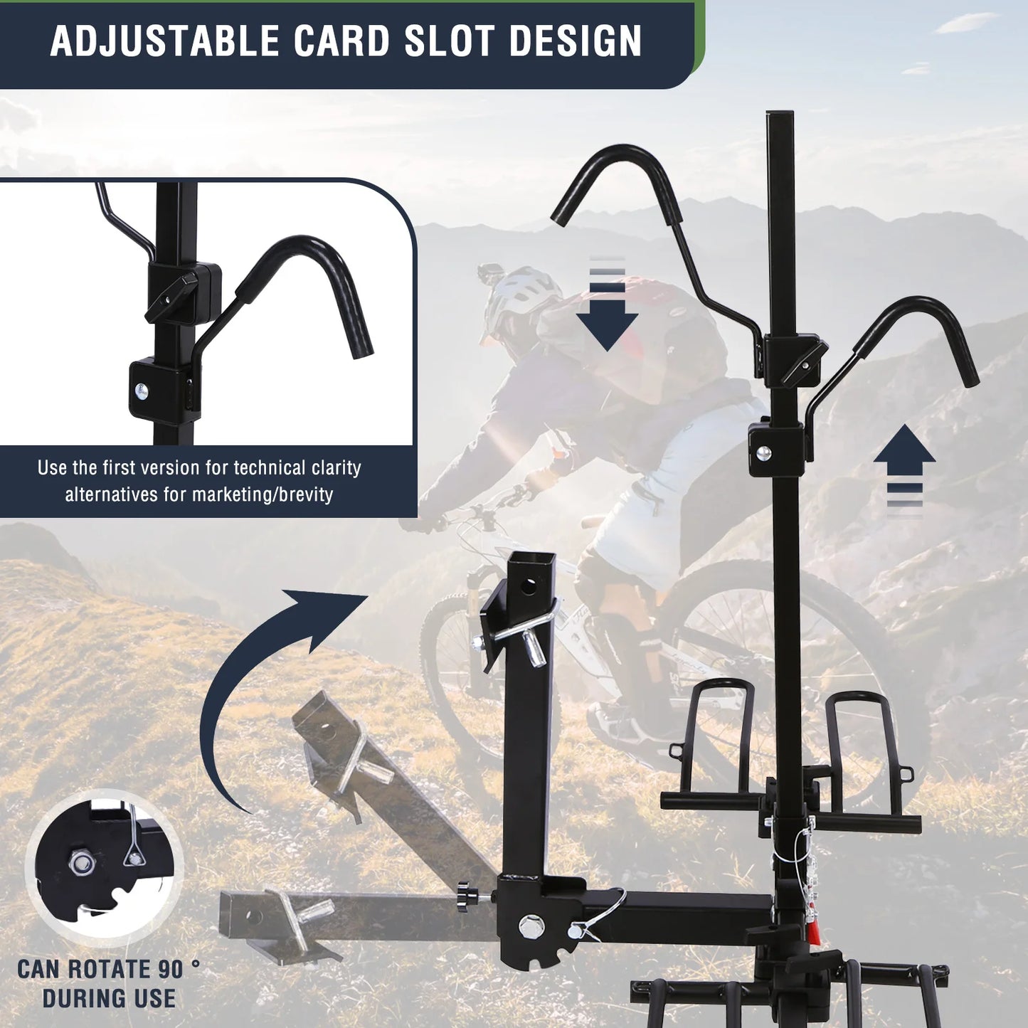 Hitch Mount  E-Bike Rack for 1.25in and 2in Receiver 132lbs