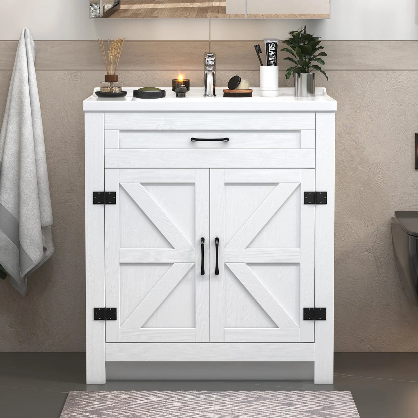 23" Bathroom Vanity with Ceramic Sink