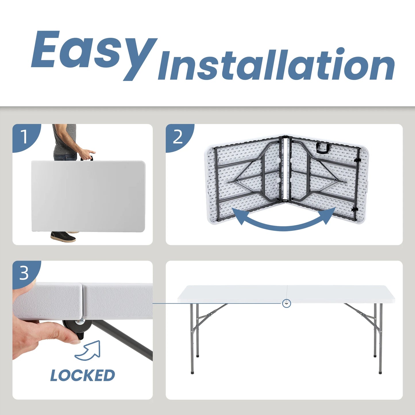 Portable Foldable Table with Carrying Handle