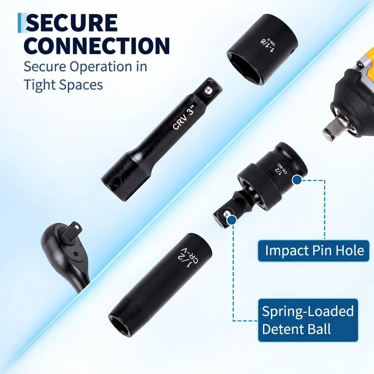 1/2" Drive Impact Socket Set
