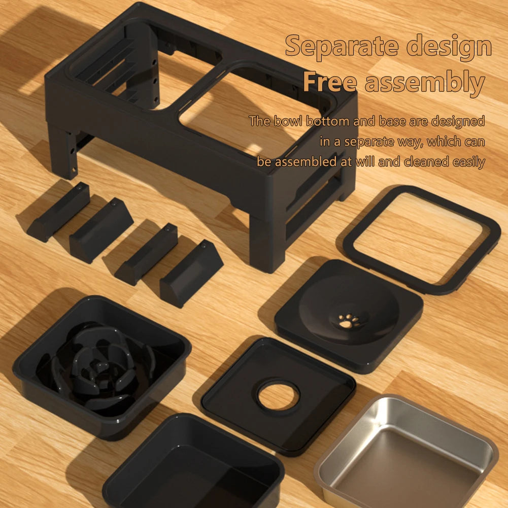 Dog Food Slow Feeder 4 Adjustable Heights