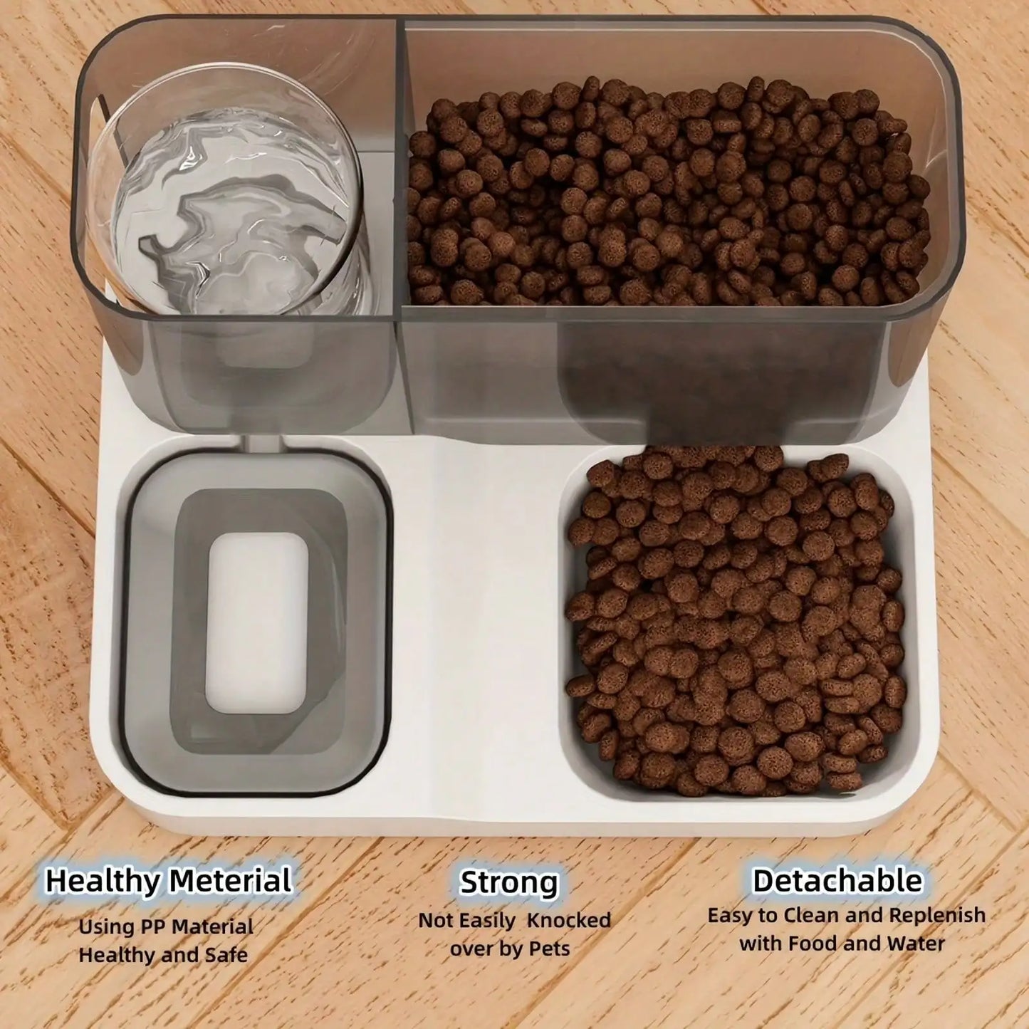 Automatic Cat Food And Water Dispenser Set Gravity-Fed
