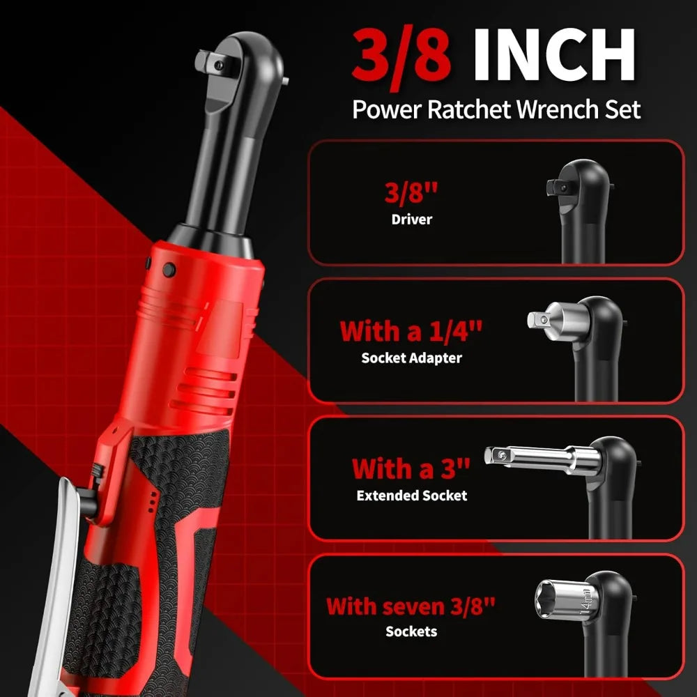 Electric Ratchet Wrench Set 3/8"