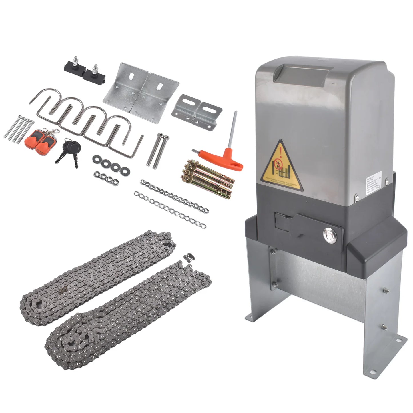 1800lbs Automatic Sliding Gate Opener Operator Kit Electric with 2 Remotes