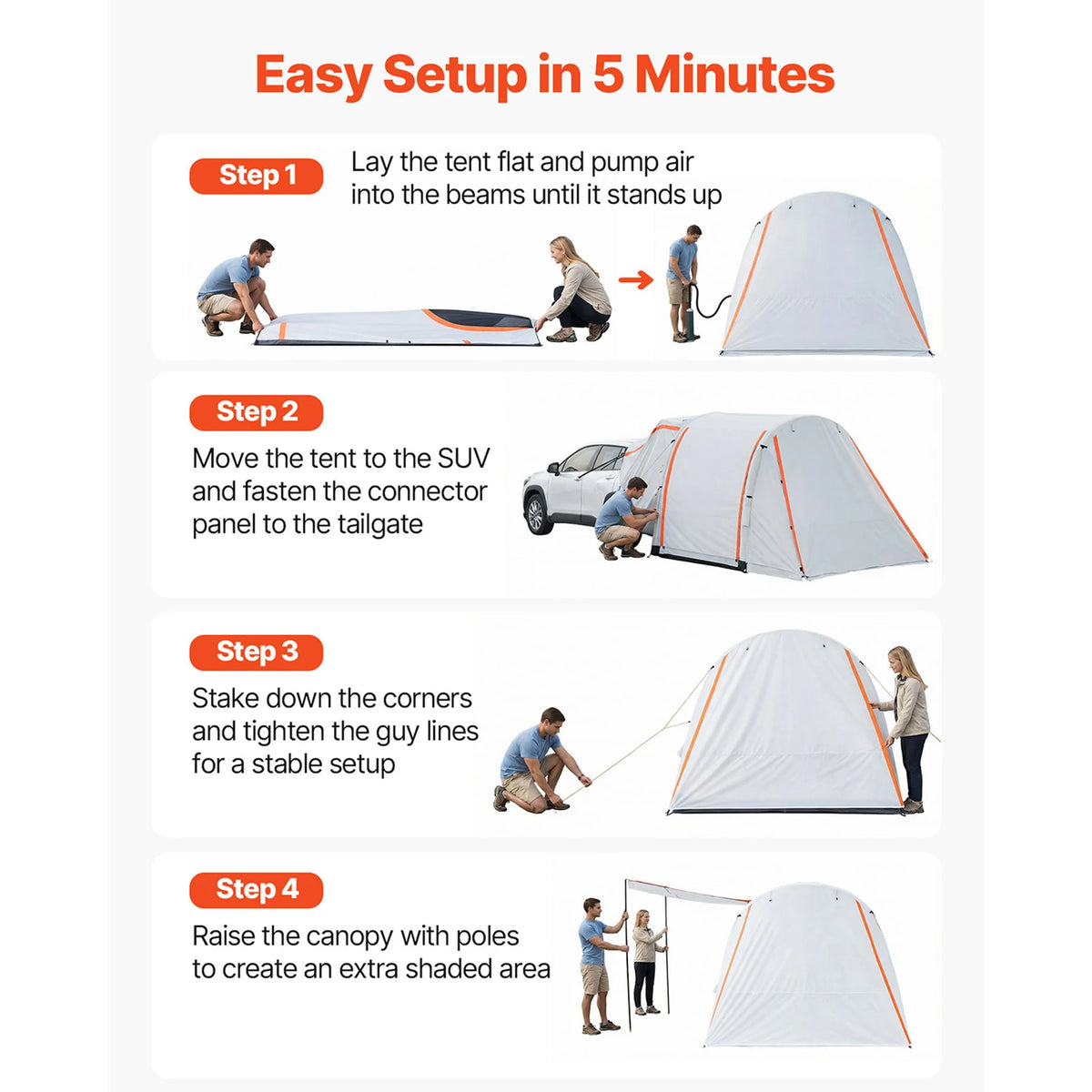 Inflatable SUV Tent with Awning