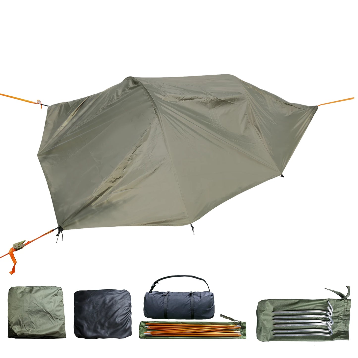 2-Person Tree Tent Hammock with Mosquito Net & RainFly